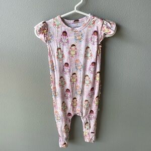 Posh Peanut Russian Nesting Dolls Pink Bamboo Jumpsuit Romper with Ruffle Butt
